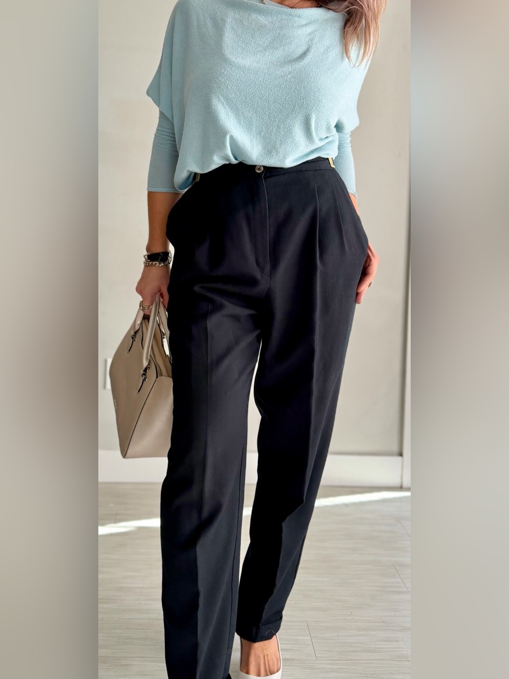 70’s| 80’s Vintage Counterparts High-Waisted Black Trousers